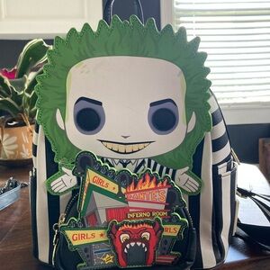 Loungefly Beetlejuice Striped Backpack